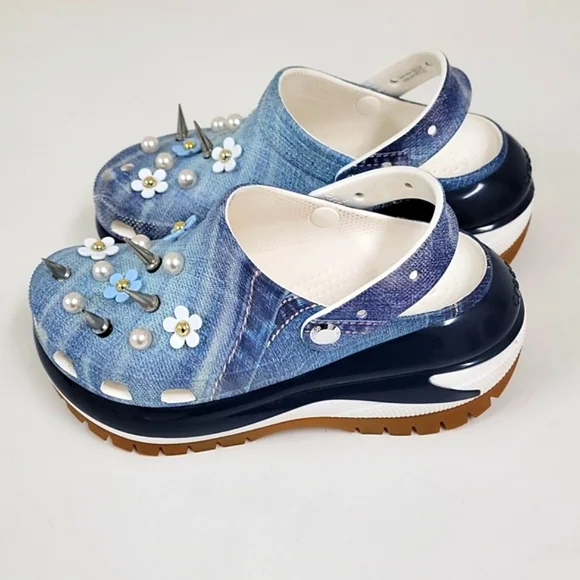 Mega Crush Denim Clog Crocs Classic Women’s - Picture 9 of 13